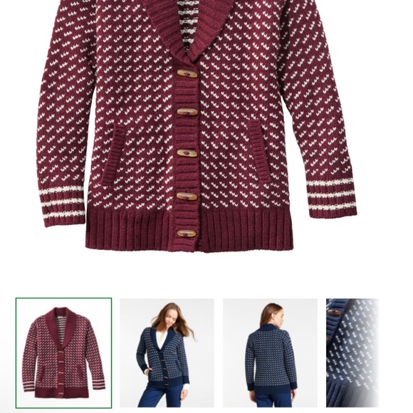 LLBean Ragg Wool Cardigan Sweater size Medium EUC - Picture 6 of 6